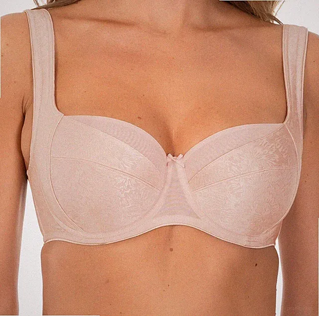 Bügel BH beige große Größen breite gepolsterte Träger Seitenstütze Rosme Dessous