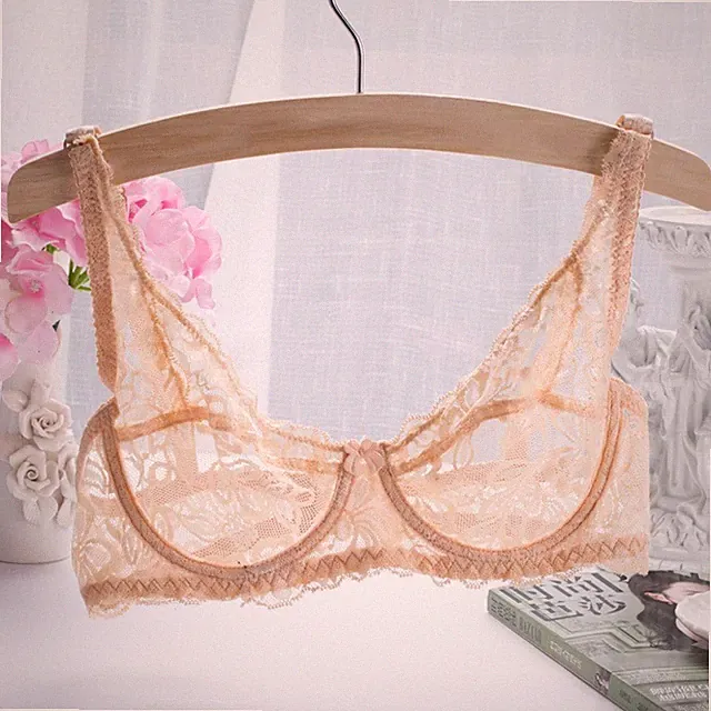 Bügel BH Dessous Mode Durchsichtig Deep V Bequem Spitze Nachtwäsche Unterwäsche