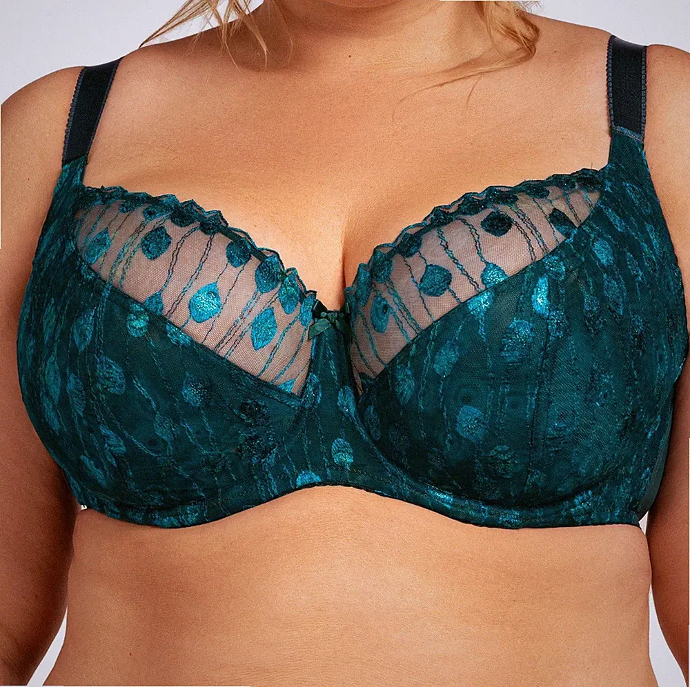Bügel BH grün starker Halt große Größen breite Träger Nessa Damen Wäsche Dessous