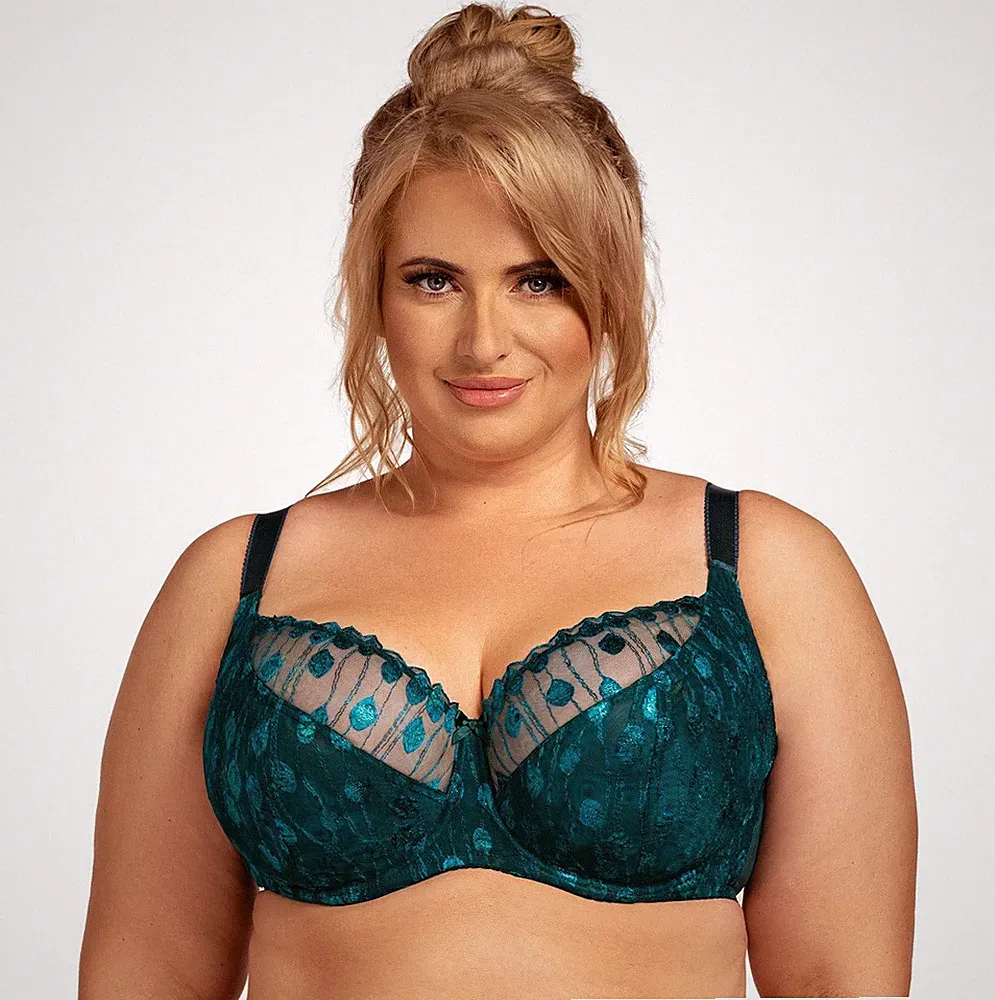 Bügel BH grün Vollschale große Größen breite Träger Nessa Damen Komfort Dessous