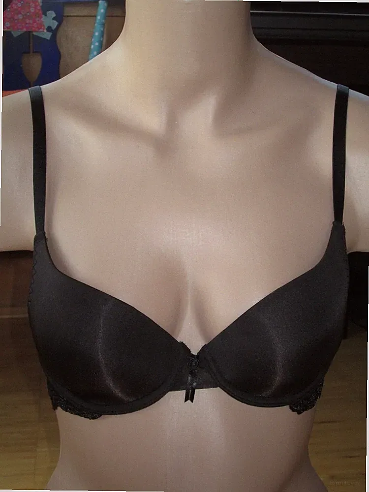 Bügel-BH mit Einlage gefüttert Naturana 7050 schwarz Spitze 75 - 85 A B C-Cup