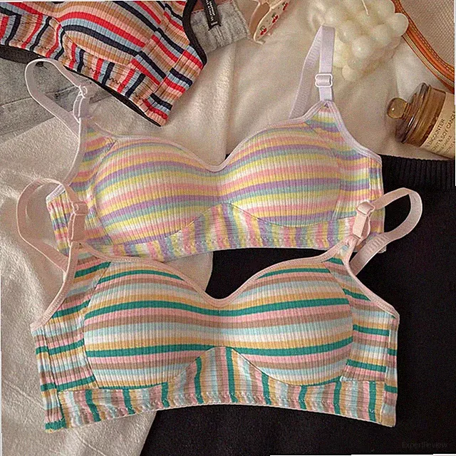 Bügel-BH Mit Regenbogen Streifen Für Kleine Größe A/B Cup Baumwolle Nylon Damenu