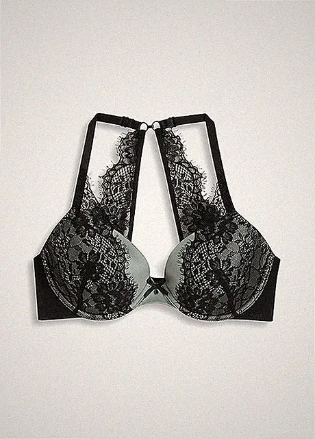 Bügel-BH mit Spitze Gr. 90 Cup E Graugrün Schwarz Damen-Unterwäsche Bra Neu