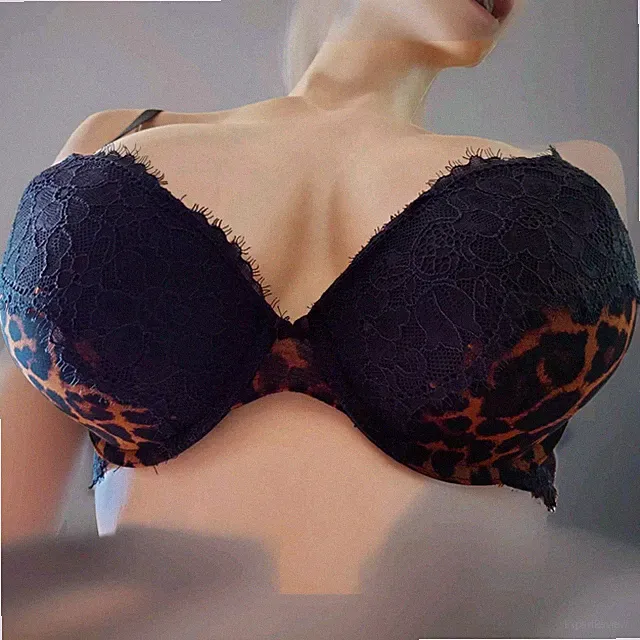 Bügel BH mit Spitze von Hunkemöller schwarz/braun Leonuster Gr.80C w. NEU