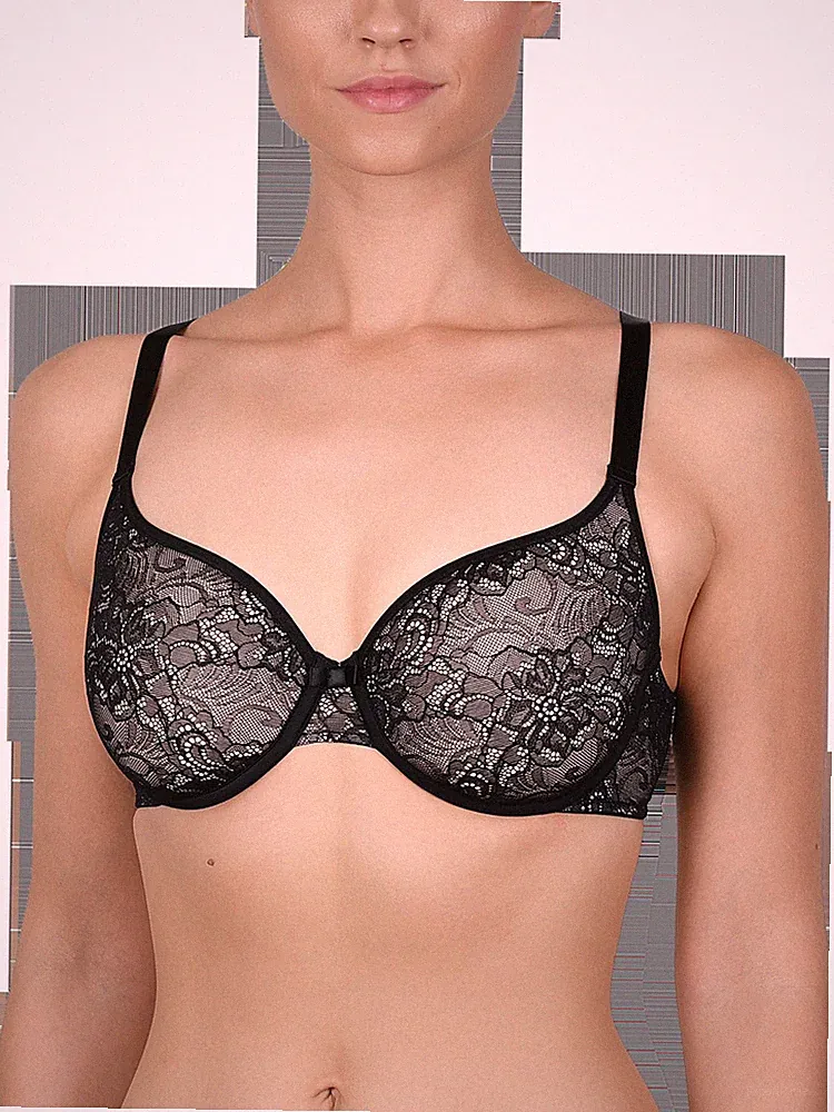 Bügel BH Salamanca von Naturana | Gr 90D | Spacer BH 7655 | schwarz/beige | NEU