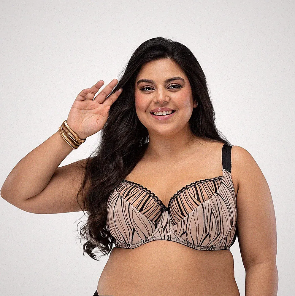 Bügel BH schwarz beige große Größen starker Halt breite Träger Nessa Dessous