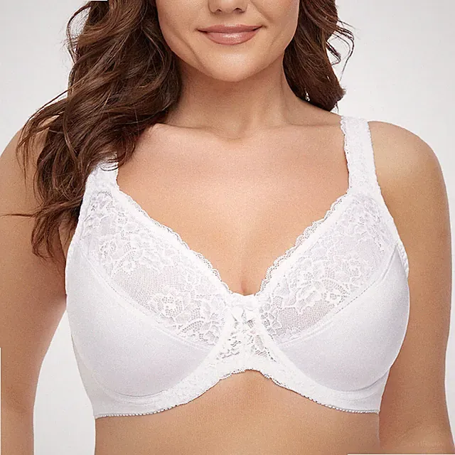 Bügel BH schwarz Grau weiß soft Cup große Größen Damen Dessous breite Träger