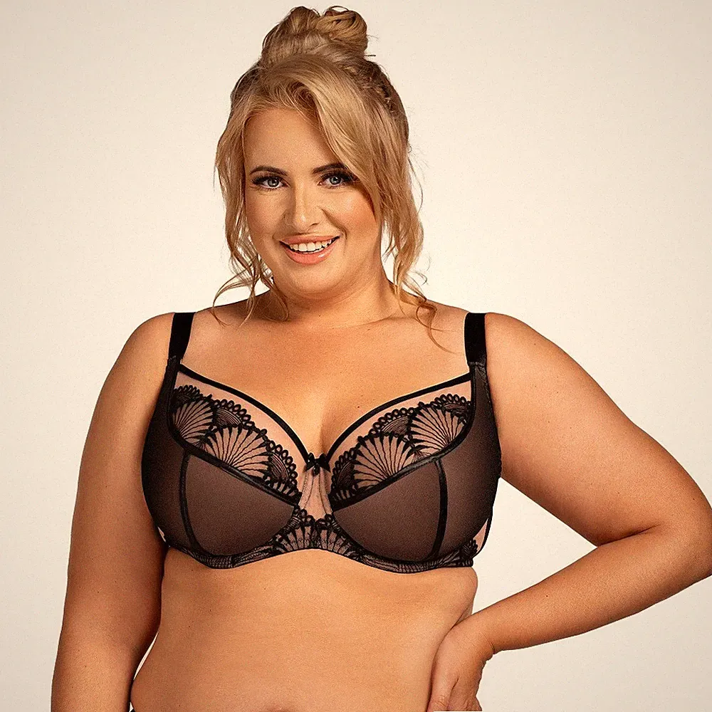 Bügel BH schwarz große Größen starker Halt breite Träger Nessa Komfort Dessous