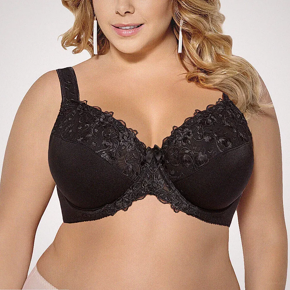 Bügel BH schwarz weiß Grau große Größen breite Träger soft Cup Damen Dessous