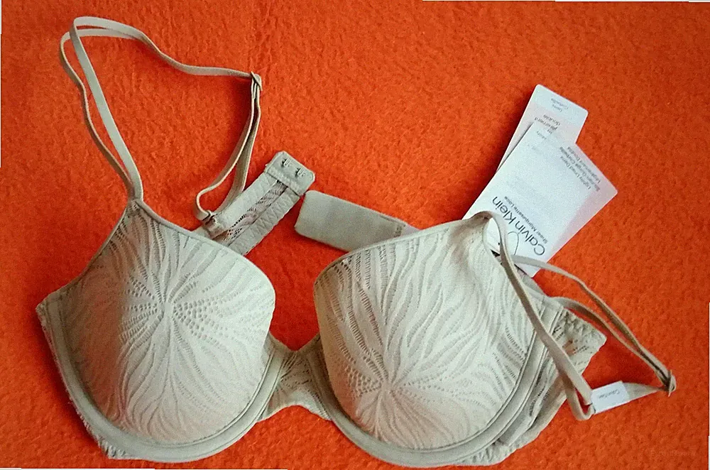 Bügel BH v. Calvin Klein Sheer Marquisette Lace Gr.75 B MOSS GRAY