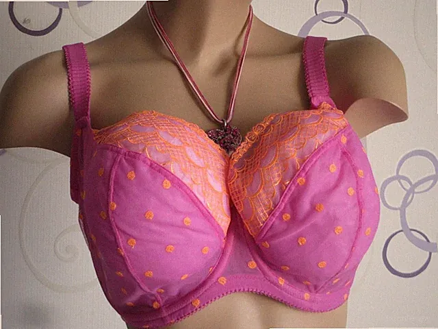 Bügel-BH von Cleo by Panache Pink Orange Übergröße Gr 80DD NEU