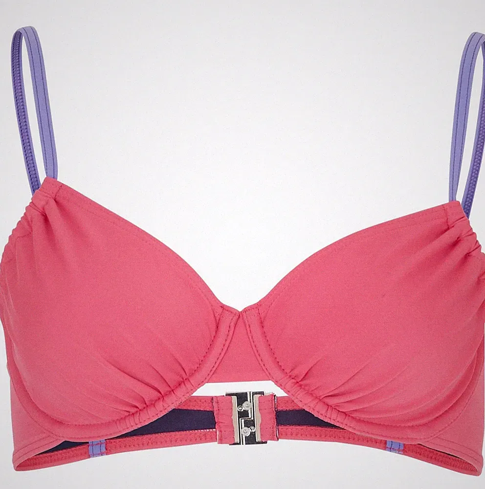 Bügel Bikini mit tollem Druck Gr. 85 Cup C Lila Pink Damen Bademode Bade-BH Neu*
