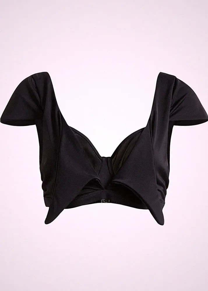 Bügel Bikini Oberteil aus recyceltem Polyamid Gr. 90 Cup E Schwarz Bade-BH Neu*