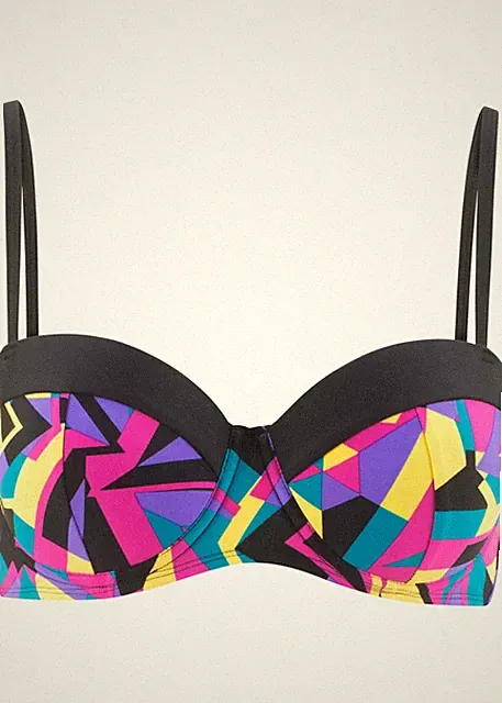 Bügel Bikini Oberteil Gr. 38 Cup 75 B Schwarz Flieder Türkis Fuchsia Bade-BH Neu