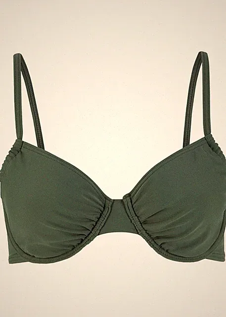 Bügel Bikini Oberteil Gr. (70)B Oliv Damen-Bikinioberteil Schwimm-Bade-BH Neu*