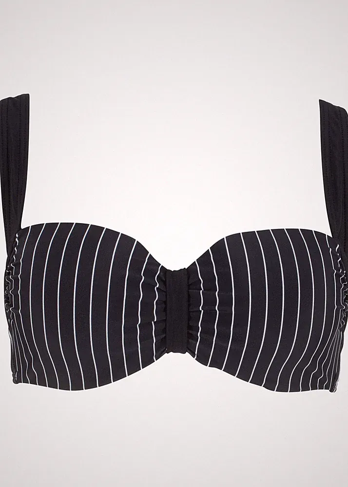 Bügel Bikini Oberteil Gr. (70) B Schwarz Weiß Bademode Schwimm-Bade-BH Neu