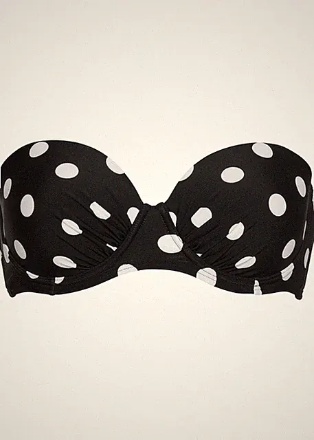 Bügel Bikini Oberteil Gr. (70) C Schwarz Weiß Bikinioberteil Bade-BH Neu*