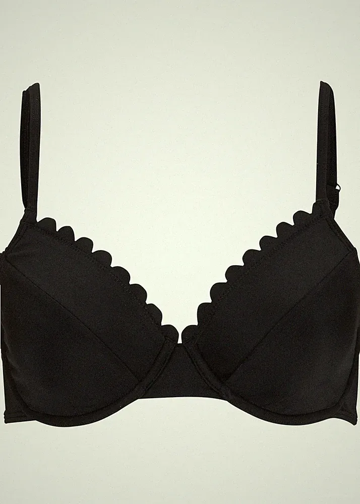 Bügel Bikini Oberteil Gr. 70 Cup B Schwarz Damen Bademode Schwimm-Bade-BH Neu