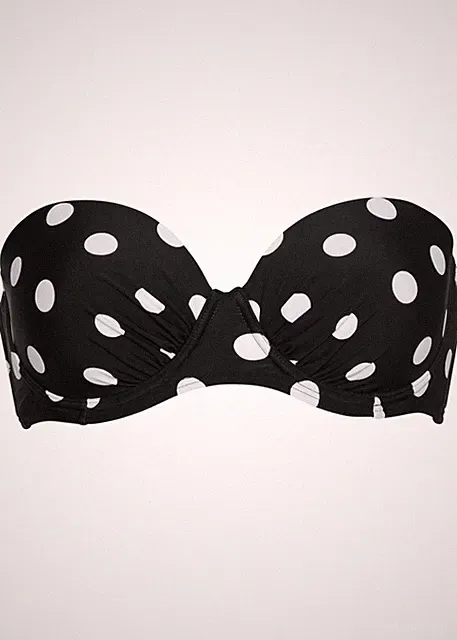 Bügel Bikini Oberteil Gr. 70 Cup C Schwarz Weiß Bikinioberteil Bade-BH Neu