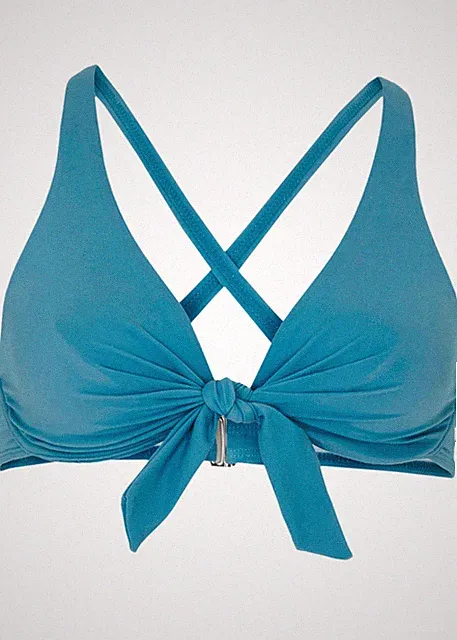 Bügel Bikini Oberteil Gr. (75) B Graublau Damen Bikinioberteil Bade-BH Neu*