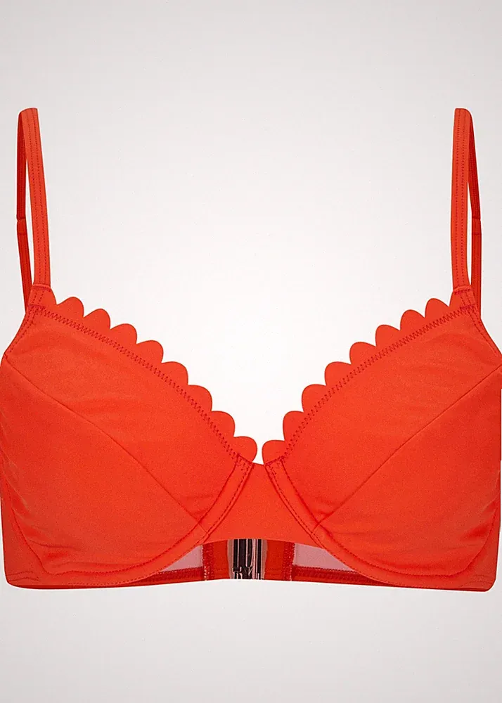 Bügel Bikini Oberteil Gr. 75 Cup B Rot Damen Bademode Schwimm-Bade-BH Neu