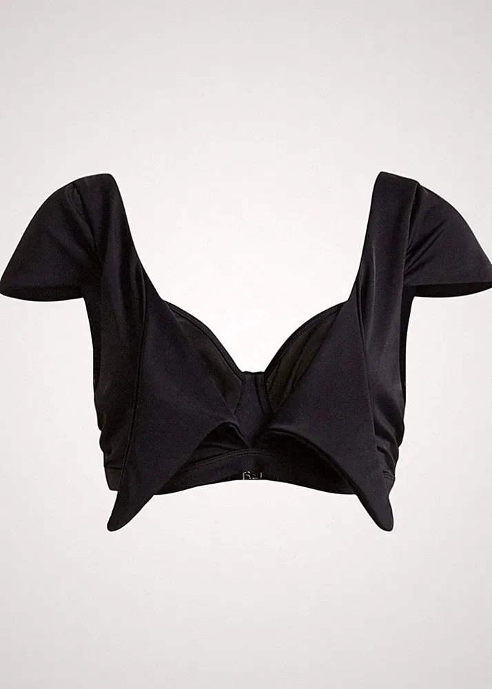 Bügel Bikini Oberteil Gr. 95 Cup D Schwarz Damen-Bademode Bade-BH Neu*
