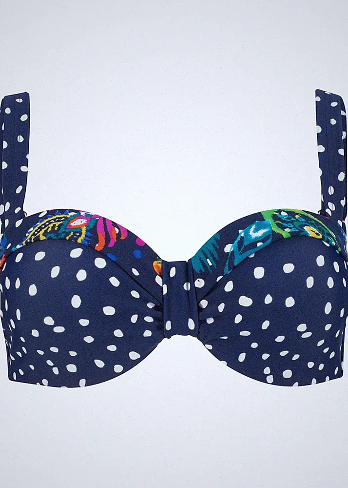 Bügel Bikini Oberteil m Softcups Gr. 36 (70) C Blau Bademode Schwimm-Bade-BH Neu