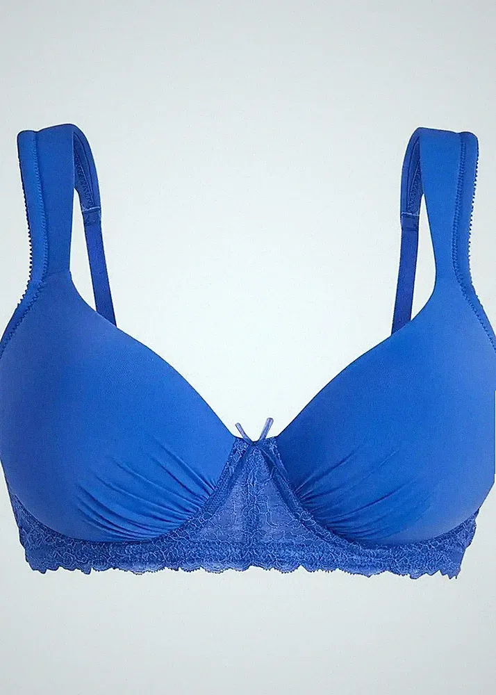 Bügel-Push-Up-BH Gr. (105) E Saphirblau Damen-Unterwäsche Bra Unterhemd Neu*