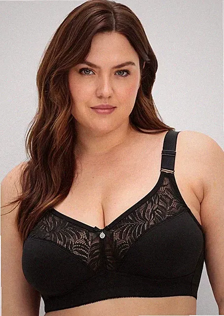 Bügelloser-BH schwarz 110E Damen sheego Spitze wattierten Cups UVP:39,99€ 6.1033