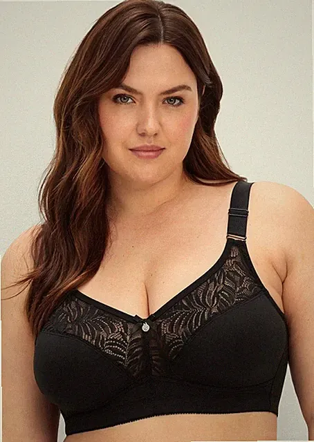 Bügelloser-BH schwarz 110F Damen sheego Spitze wattierten Cups UVP:39,99€ 6.1086