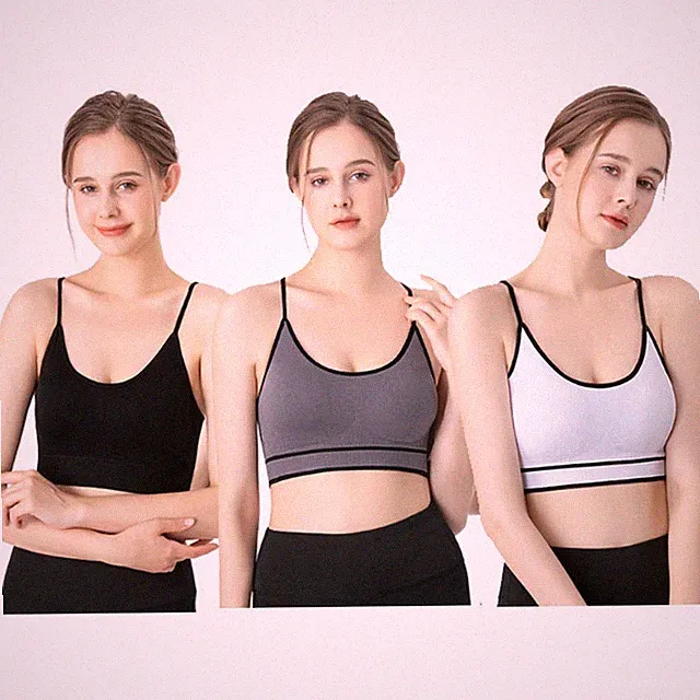 Bügelloser Longline BH - 3er Pack Seamless Racerback BHs mit verstellbaren...