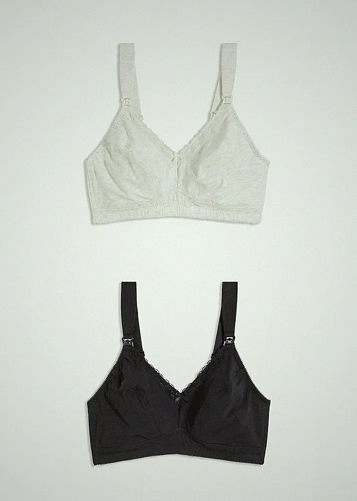 Bügelloser Still-BH Gr. (100) H Schwarz Grau Damen-Bra Oberteil Neu*