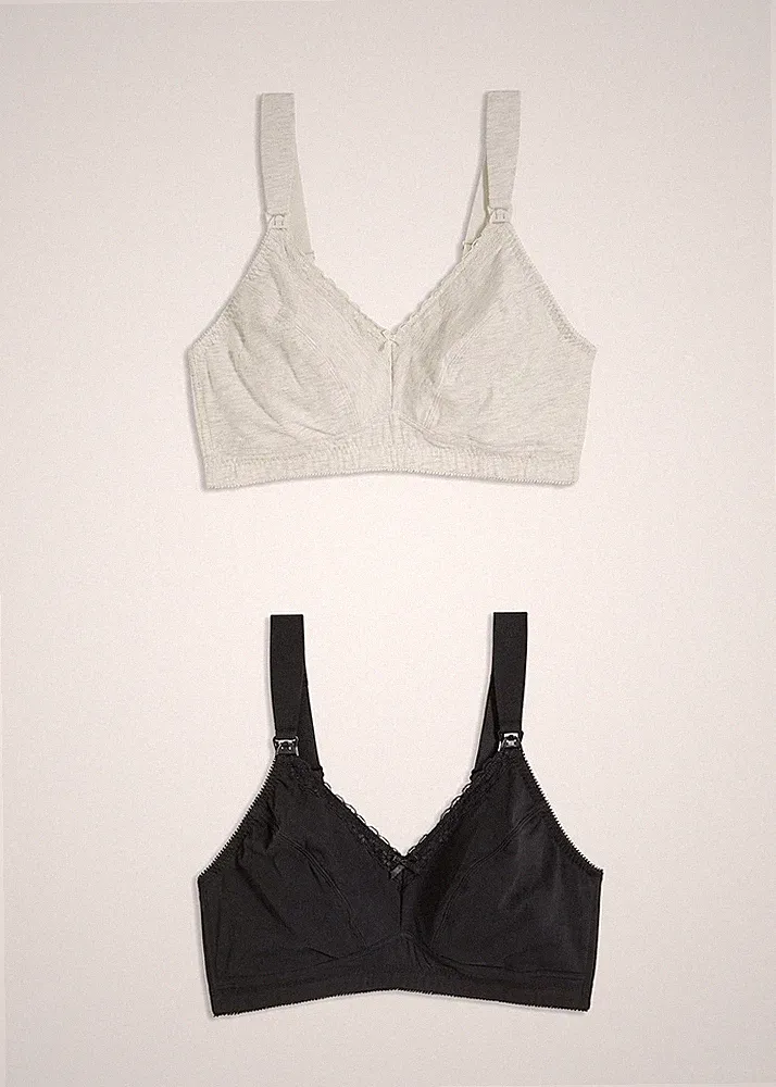 Bügelloser Still-BH Gr. (105) G Schwarz Grau Damen-Bra Oberteil Neu*