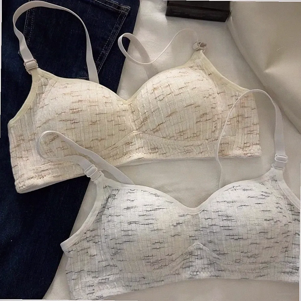 Bügelloser Text BH für Damen Raffung Spitze bequem Nylon Spandex Mischung