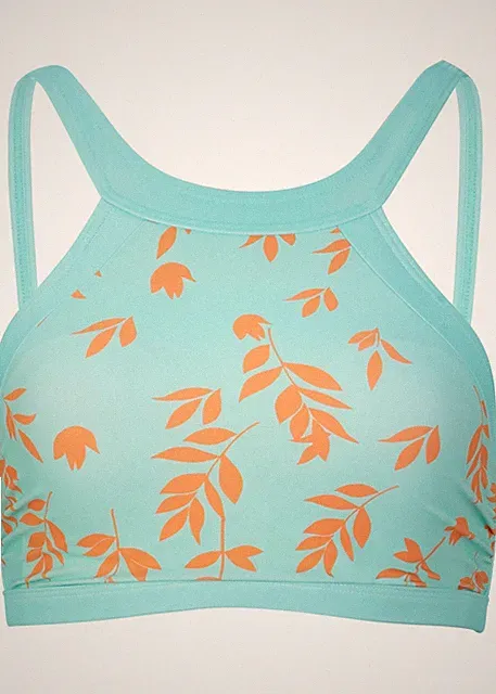 Bustier Bikini Oberteil Gr. 40 Mentholblau Nektarine Damen Schwimm-Bade-BH Neu