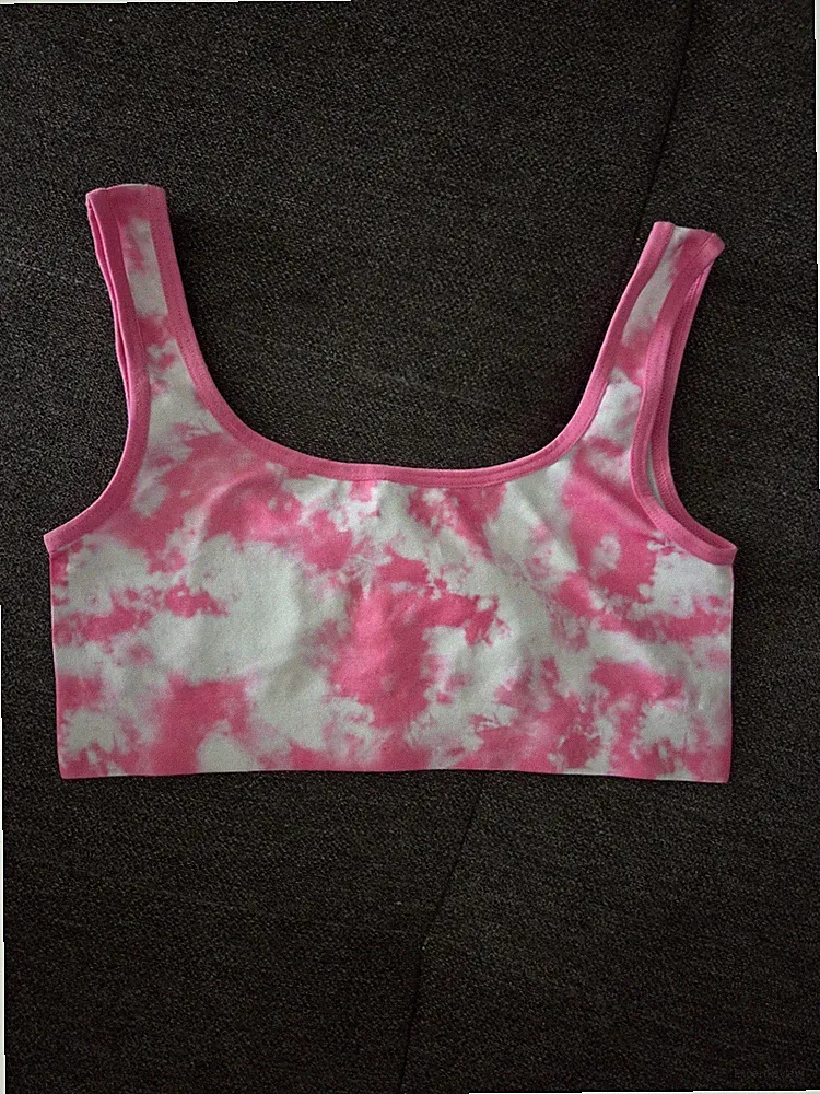 Bustier Sporttop Sport BH Mädchen Pink Batik Gr. 134/140 NEU