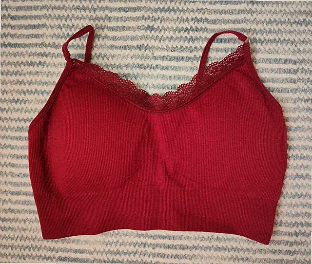 Bustier - weinrot / magentafarben - Gr. 40 - nahtlos - schmale Träger