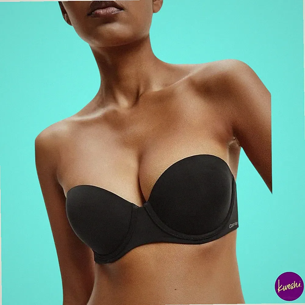 Calvin Klein Damen Trägerloser Push-Up BH, Schwarz, UK 34B | EU 75B