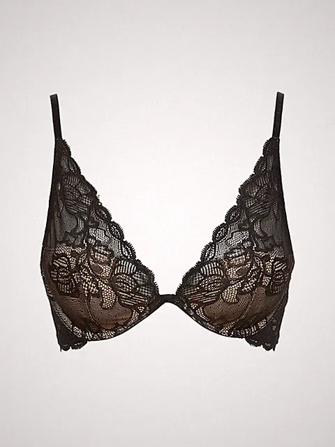 Calvin Klein Damen Unterwäsche BH Plunge Lightly Lined Multiway 70D Schwarz