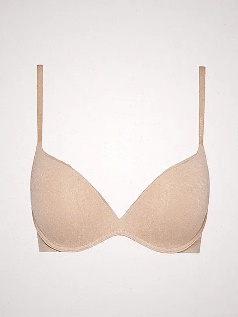 Calvin Klein Damen Unterwäsche BH Plunge Push Up 65D Beige 000QF4038E20N