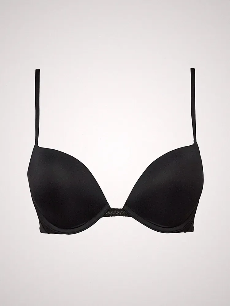 Calvin Klein Damen Unterwäsche BH Push Up Plunge 70DD Schwarz 000QF5613EUB1