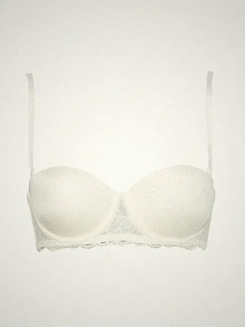 Calvin Klein Damen Unterwäsche BH Strapless Lift Multiway 80A Elfenbein