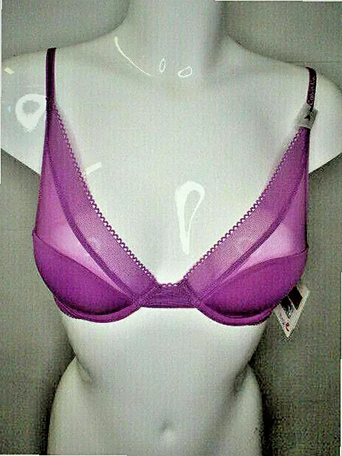 Calvin Klein F3649E - DP9 Icon Provocative Plunge-BH Tüll-Dekolleté Flieder 75A