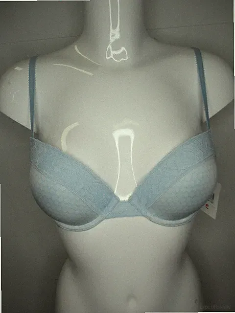 Calvin Klein F3777E CW5 Push-Up BH mit Blütenspitze Hellblau (G)