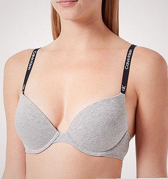 CALVIN KLEIN LIGHTLY LINED DEMI-PLUNGE BH [ GR. 70C ] DAMEN BUSTIER GRAU