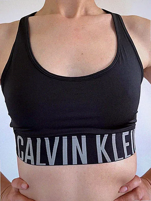 Calvin Klein Performance Sports Bra M Black Logo Racerback Activewear