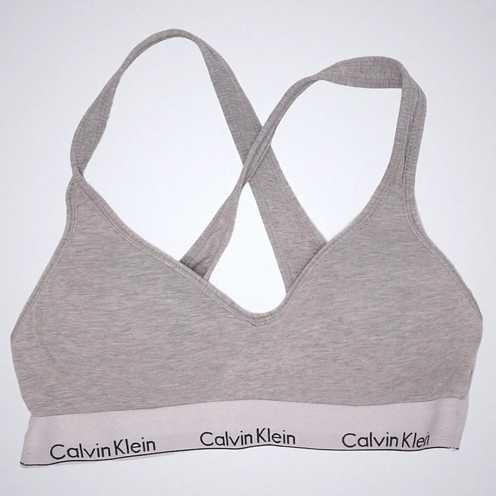 Calvin Klein, Sport-BH, Größe: M, Grau, Baumwolle/Elasthan/Modal, Einfarbig #tXs