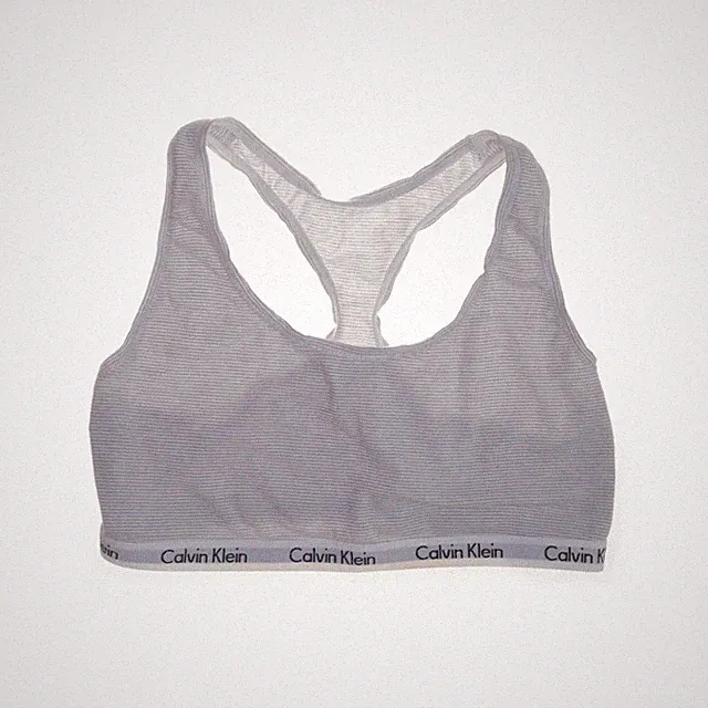 Calvin Klein, Sport-BH, Größe: M, QP1114, Grau/Weiß, Baumwolle/Elasthan #56B