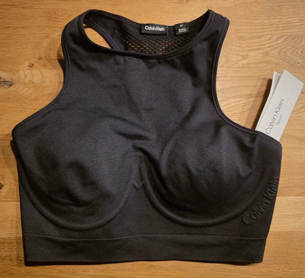 Calvin Klein Sports Bra Medium Support Padded "Black Beauty" Sport-BH Top Gr. M