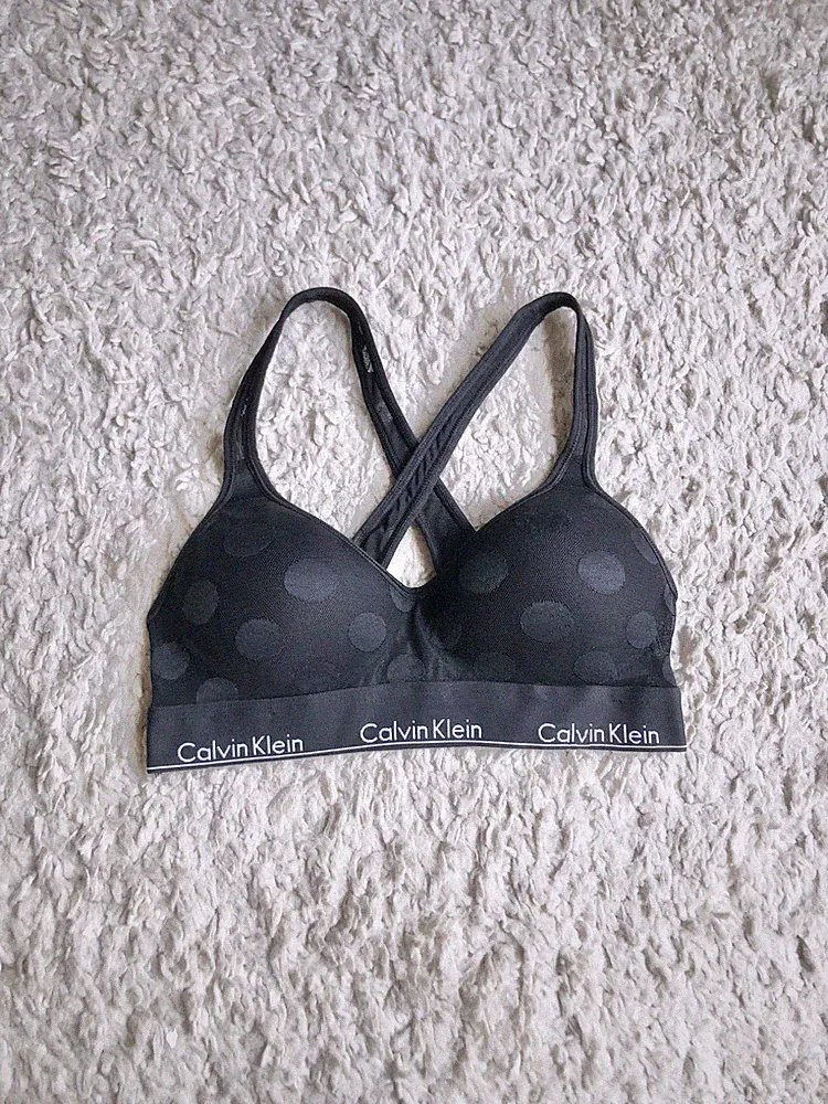 Calvin Klein weiß Sport-BH Crop Top Bustier Bralette Schwarz Grau Bralette S